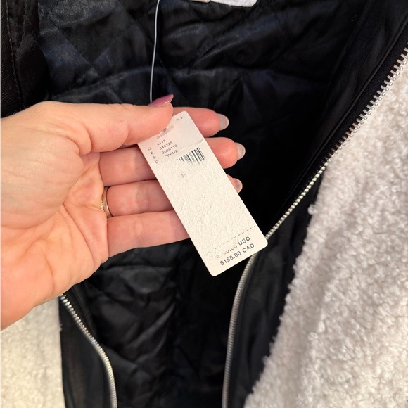 Anthropologie Avec Les Filles Sherpa Fleece Varsity Bomber Jacket NWOT - Picture 8 of 13